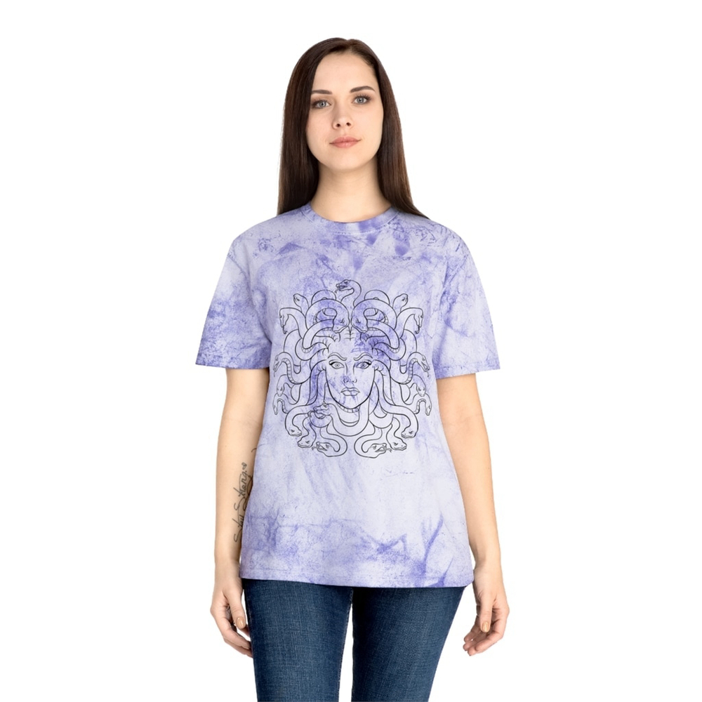 Medusa Graphic Tee Purple Marble Tie-Dye Unisex T-Shirt Size XL